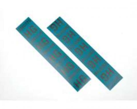Camaro Coil Spring Tape Decals, Code HG, ZL1, For Cars With4-Speed Manual Transmission, 1969