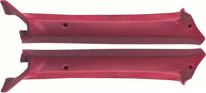Camaro Pillar Post Moldings Inner, Coupe, Red, 1969