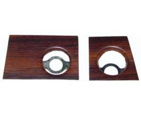 Camaro Radio Trim Plates, Dash, Rosewood, 1969