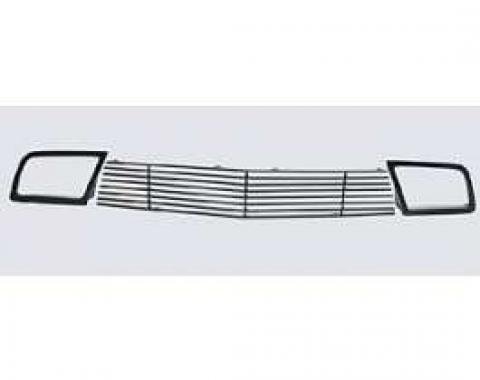 Camaro Billet Grille, Black Powder Coated Aluminum, SS, Lower Valance, With Ducts 2010-2011