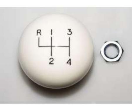 Camaro Shifter Knob, 4-Speed Transmission, White, For Cars With Hurst Shifters, 1967-1981