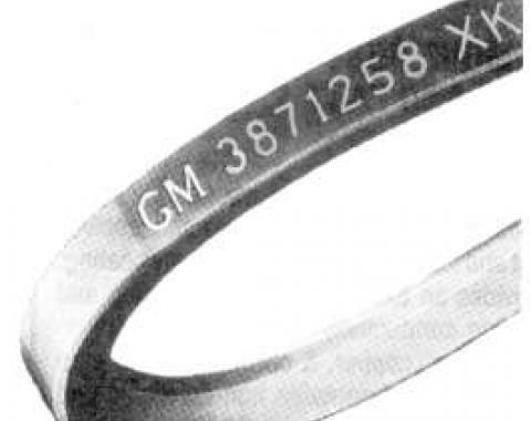 Camaro Alternator Belt, 396ci, For Cars With Manual Transmission, 1968