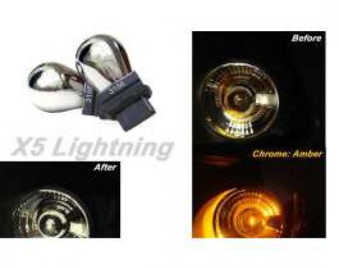 Light Bulbs, 3156, Chrome X5 Lightning Amber Silver Stealth