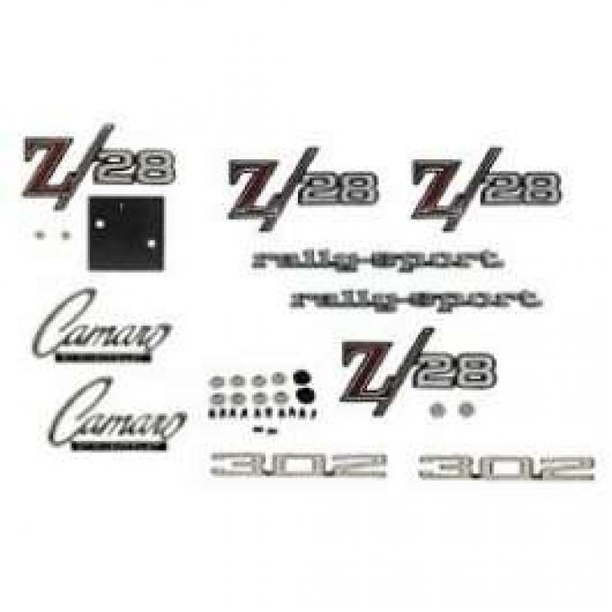 Camaro Emblem Kit, For Z28 With Rally Sport (RS) Package & Cowl Induction Hood, 1969