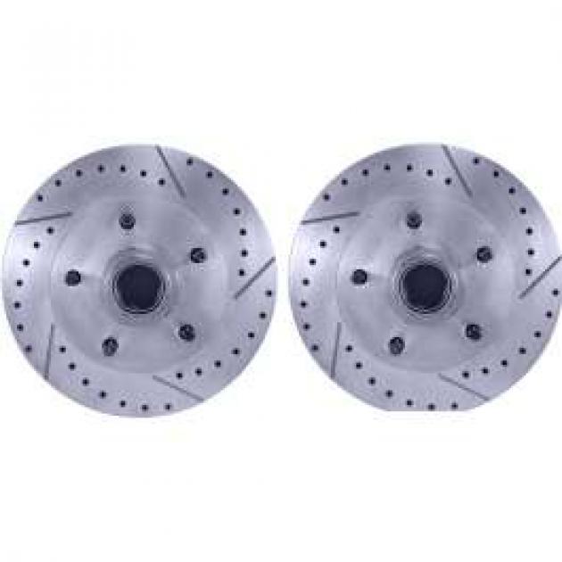 Camaro Brake Rotors, Front, Drilled & Slotted, 19671969 Camaro Depot