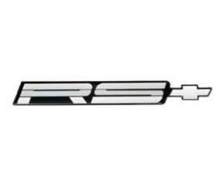 Camaro Rear Panel Emblem, RS, Silver, 1988-1990