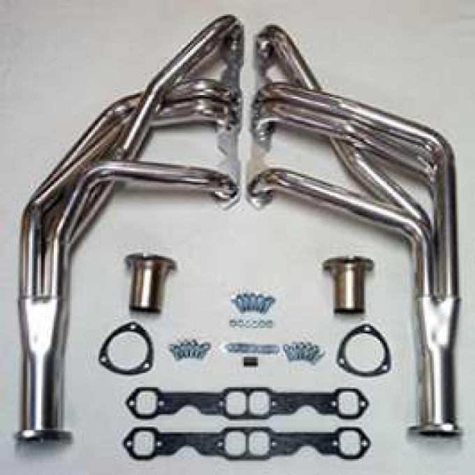 Doug's Headers, Full Length Steel Ceramic Coated, 302-350, For Cars Without Air Conditioning, 1967-1969