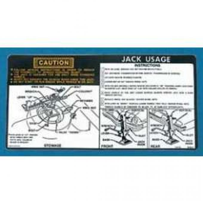 Camaro Jacking Instructions Decal, 1976-1977