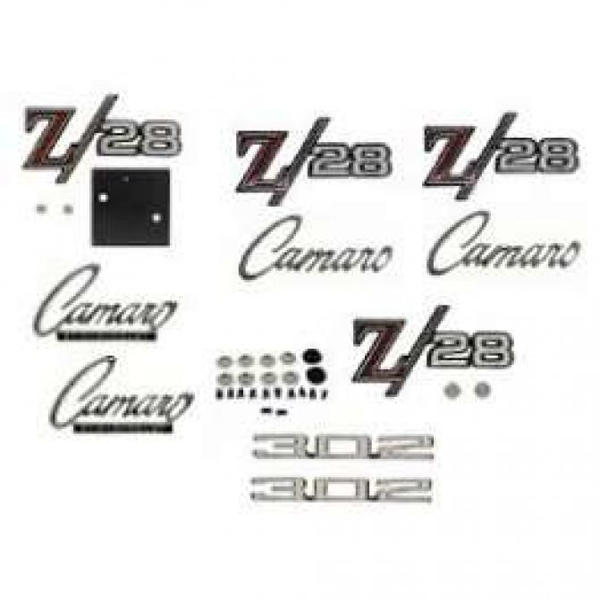 Camaro Emblem Kit, For Z28 With Cowl Induction Hood, 1969