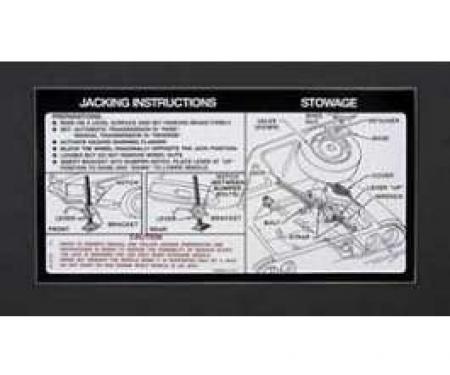 Camaro Jacking Instructions Decal, 1973