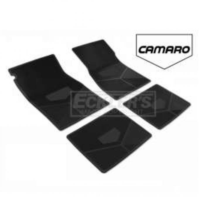 Camaro Rubber Floor Mats, With Block Camaro Script, 1985-1992