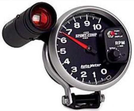 Camaro Tachometer, 5, Black Face, 10,000 RPM, External Shift-Lite, Sport-Comp, AutoMeter