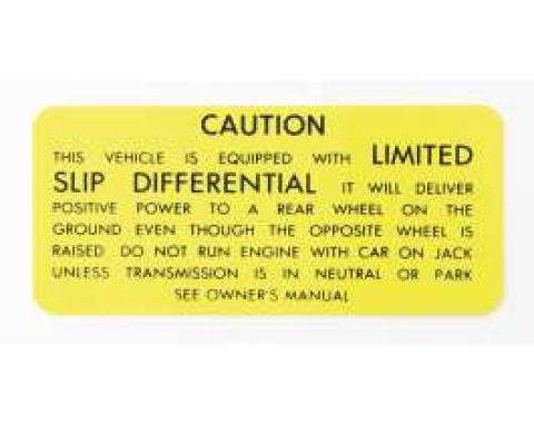 Camaro Posi-Traction Warning Trunk Decal, 1971-1973