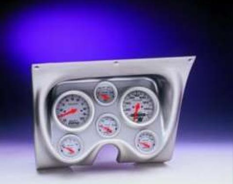 Camaro Instrument Cluster Panel, Brushed Aluminum Finish, With Ultra-Lite Series AutoMeter Gauges, 1967-1968