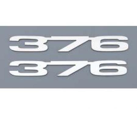 Camaro Cowl Induction Hood Emblems, 376 (LS3), Stainless Steel