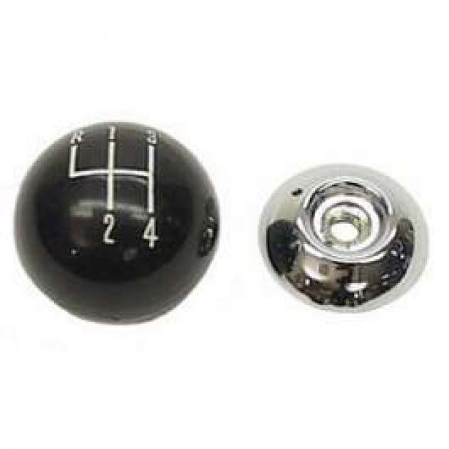 Camaro Shifter Knob, Manual Transmission, Black Ball/Chrome Base, 5/16
