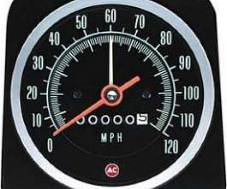 Camaro Speedometer, 120 MPH, With Speed Warning Indicator, 1969