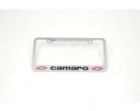 Camaro License Plate Frame, With Camaro Word & Bowtie Logos, 1967