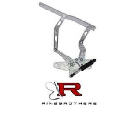 Camaro Hood Hinges, Billet Aluminum, Air Frame, Natural, With Steel Hood, 1970-1981