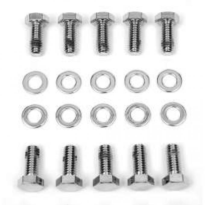 Camaro Differential Cover Bolt Set, 10 Bolt, Chrome, 1967-1969