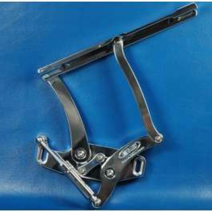 Camaro Billet Aluminum Hood Hinges, Clear Powder Coated Finish, 1967-1969