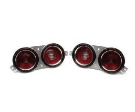 Camaro Taillight Housing & Lens Set, Non-Rally Sport (Non-RS), 1970-1973