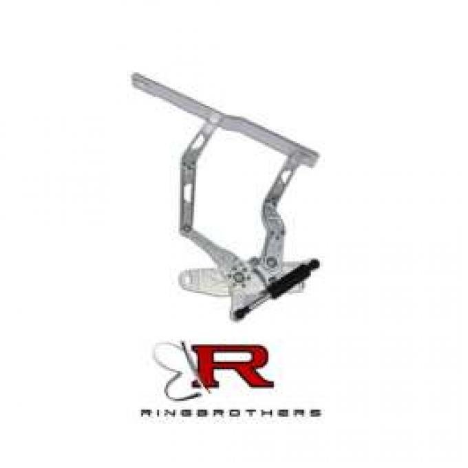 Camaro Hood Hinges, Billet Aluminum, Air Frame, Natural, With Fiberglass Hood, 1970-1981