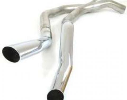 Camaro Dual Exhaust Tailpipes, Polished Chrome Tips, 1969