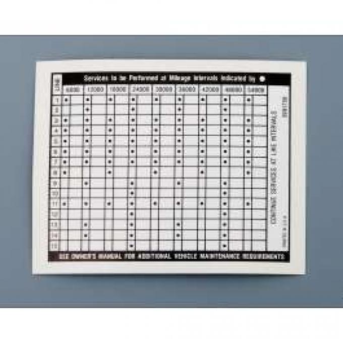 Camaro Vehicle Safety Maintenece Decal, Z-28, 1971