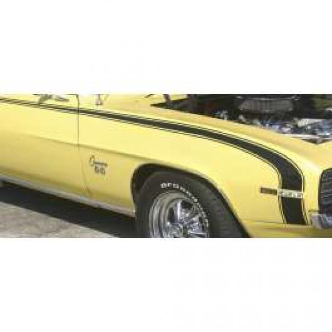 Camaro Hockey Stick Stencil & White Vinyl Stripe Set, Super Sport (SS) & D90, 1969