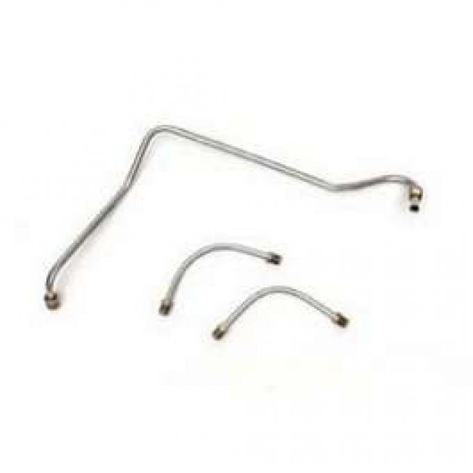 Camaro Fuel Line Set, Fuel Pump To Holley Carburetor, Stainless Steel, Z28, 3/8", 1967-1968