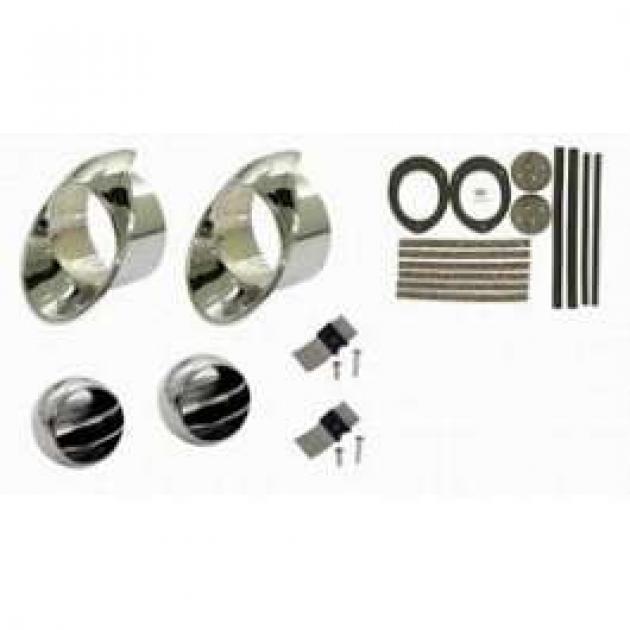 Dash Astro Vent Balls Pair Chrome Camaro Chevelle Corvette Impala - Foto 3