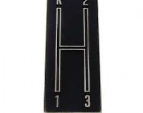 Camaro Console Shifter Plate Emblem, Manual Transmission, 3-Speed Shift Pattern, 1968-1969