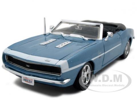 Camaro 1968 SS 396, 1/24 Convertible Blue Die Cast Model Car