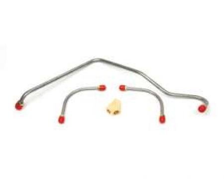 Camaro Fuel Line Set, Fuel Pump To Holley Carburetor, Steel, Z28, 3/8