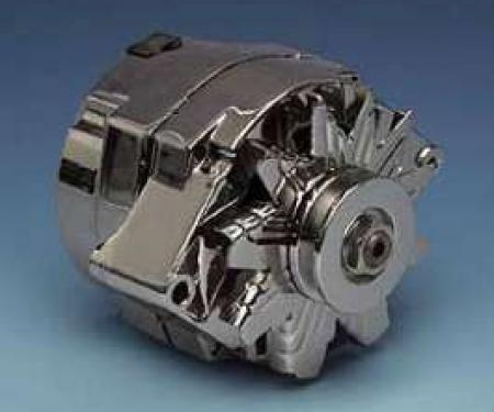 Camaro Powermaster Alternator, 85 AMP Chrome, Internal Regulator, 1969-1981