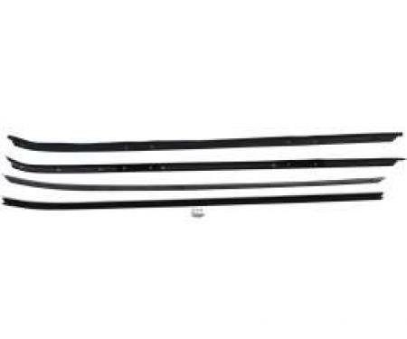Camaro Window Felt WeatherStrip Kit, Inner & Outer, for Cars with Chrome Moldings, 1970-1981