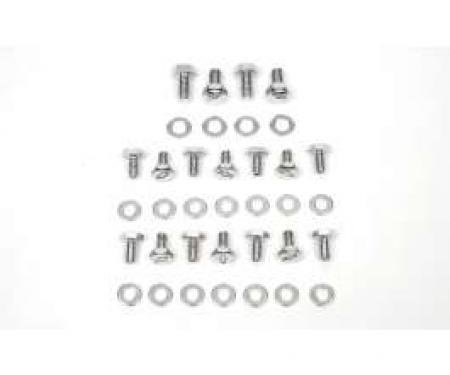 Camaro Valve Cover Bolt Set, Big Block, Bowtie Stamped, Chrome, 1967-1969