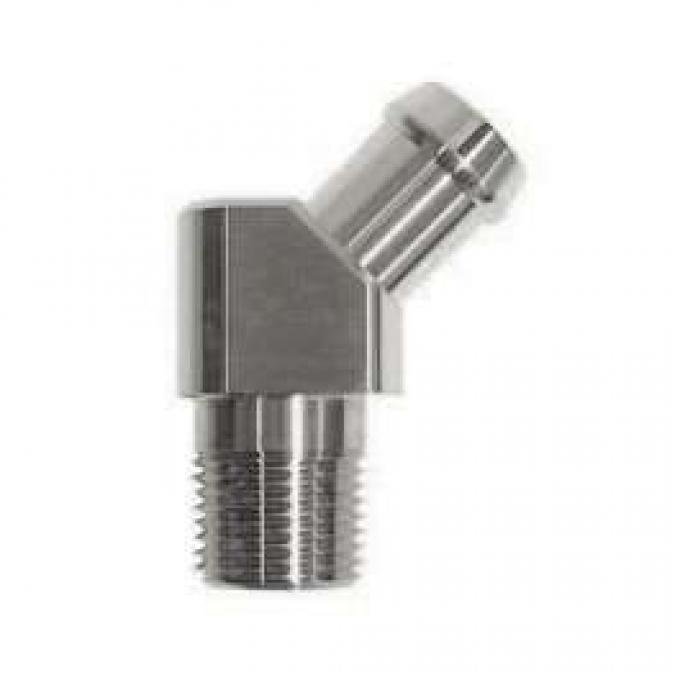 Camaro Heater Hose Fitting, 5/8 45 Degree Elbow, Stainless Steel, 19671969 Camaro Depot