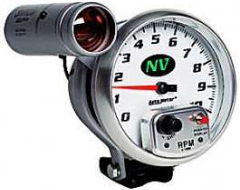 Camaro Tachometer, 5, White Face, 10,000 RPM, External Shift-Lite, NV, AutoMeter