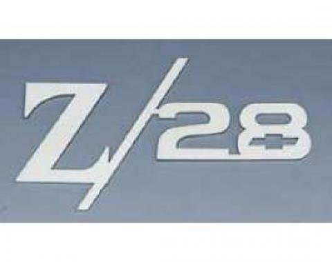 Camaro Taillight Panel Emblem, Z28 With Bowtie, Stainless Steel, 1967-1969