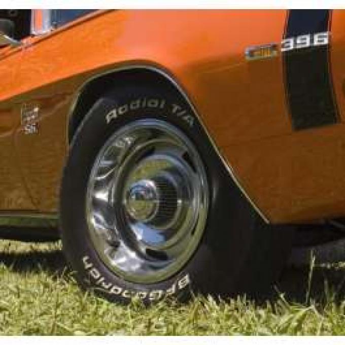 Camaro Rally Wheel Kit Staggered, Complete, With High Top Center Caps, 1968-1969