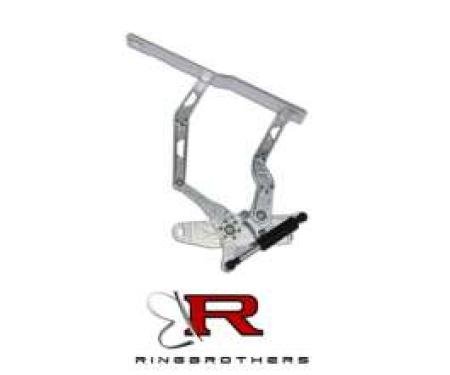 Camaro Hood Hinges, Billet Aluminum, Air Frame, Natural, With Fiberglass Hood, 1970-1981