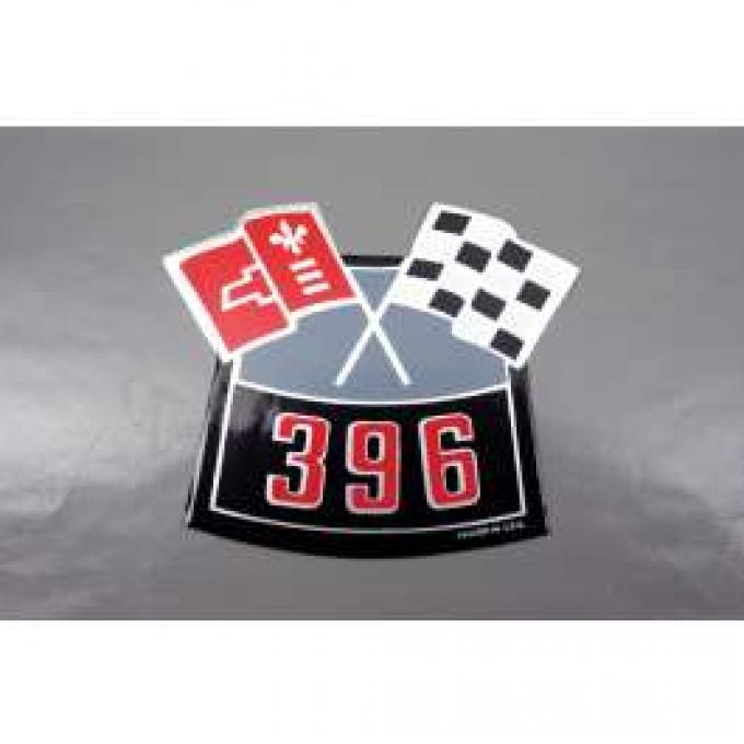 Camaro Air Cleaner Decal, 396 Crossed Flags, 1967-1969