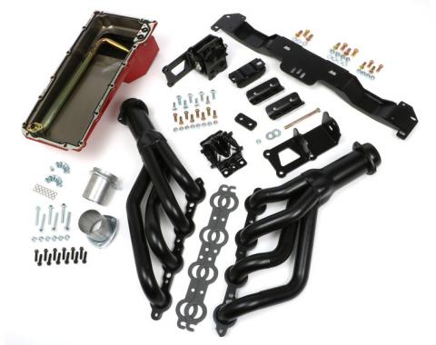 F-Body Swap-in-a-box Kit, LS Engine, Black Headers, 1970-1981