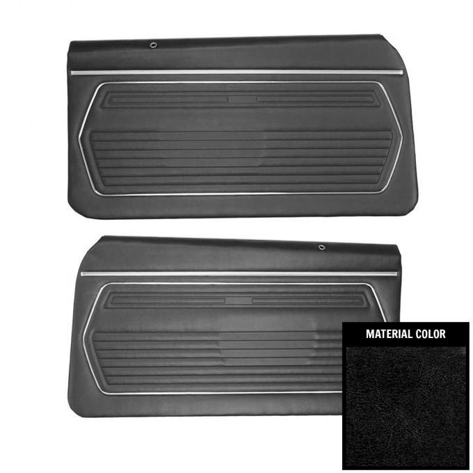 PUI Interiors 1969 Chevrolet Camaro Standard Pre-Assembled Black Front Door Panels PD220