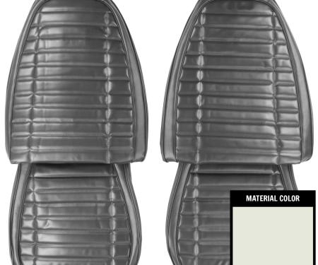 PUI Interiors 1972 Pontiac Firebird Deluxe White Front Bucket Seat Covers 72HS37U