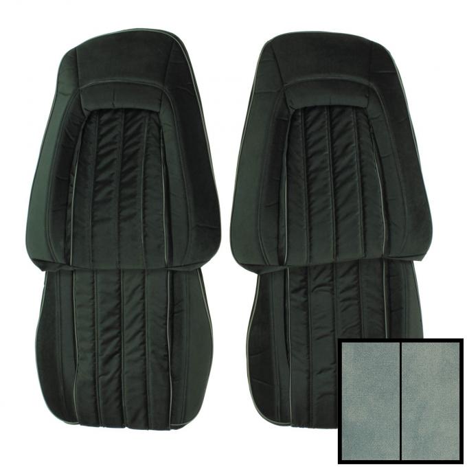 PUI Interiors 1977 Pontiac Firebird Deluxe Light Blue Cloth Front Bucket Seat Covers 77HSC90U