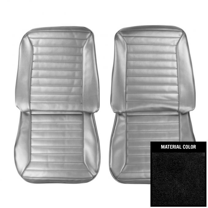 PUI Interiors 1970 Pontiac Firebird Hardtop Standard Black Front Bucket Seat Covers 70ES10U