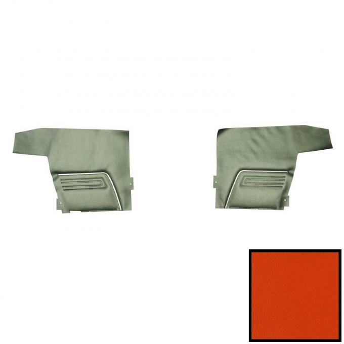 PUI Interiors 1969 Chevrolet Camaro Convertible Deluxe Orange Rear Door Panels 69DD26V